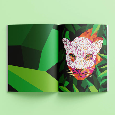 Kaleidoscope Sticker Mosaics Neon Jungle