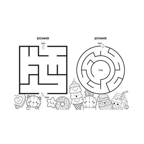 Colouring and Mazes - Kawaii