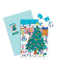 Galison - Merry & Bright Greeting Card Puzzle 60-piece
