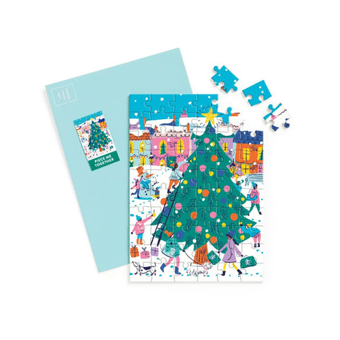 Galison - Merry & Bright Greeting Card Puzzle 60-piece