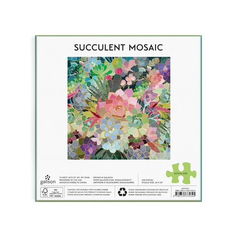Galison - Succulent Mosaic 500-piece puzzle