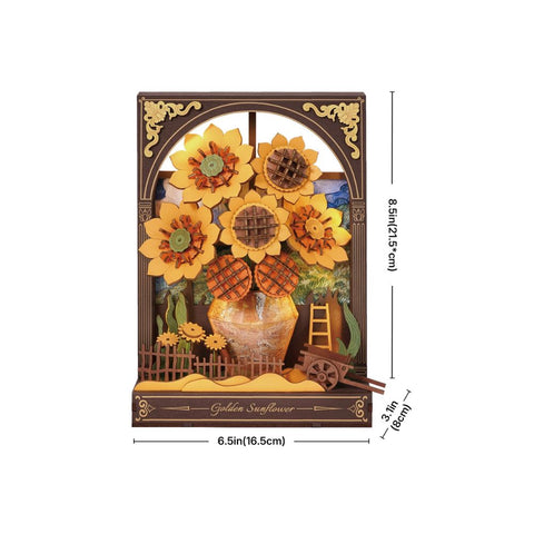 Golden Sunflower 3D Wooden Puzzle1
