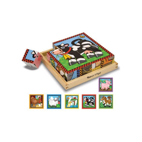 Melissa & Doug - Cube Puzzle - Farm 16 Pieces