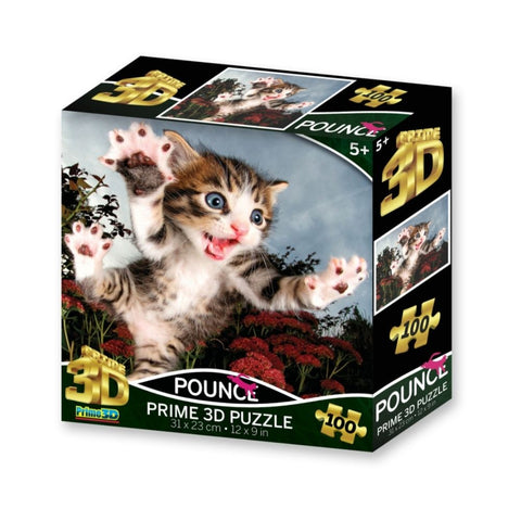 Pounce Kitten - 100 Piece 3D Puzzle