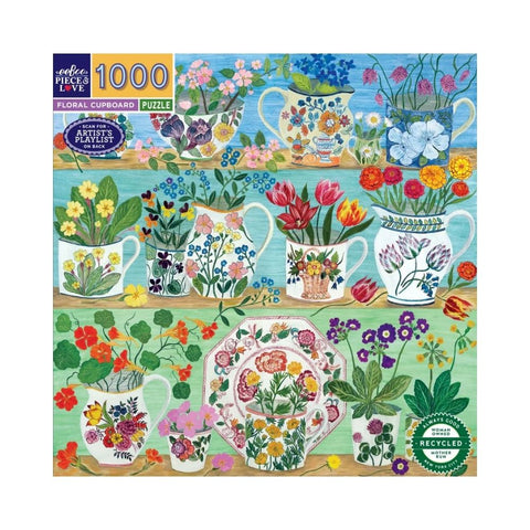 eeBoo – Floral Cupboard  1000 Pc Puzzle