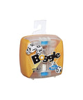 Boggle game packaging with dice on a white background