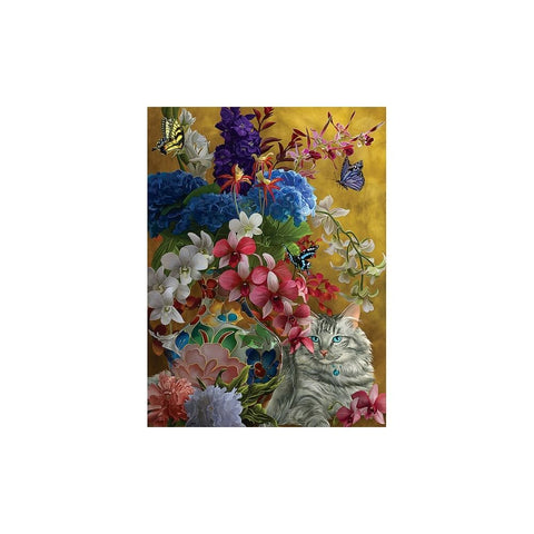  Gilded Cats and Flowers 1000 piece puzzle