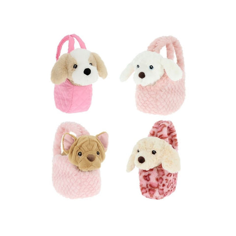 Keel Toys - Puppy in Bag Pink 15CM