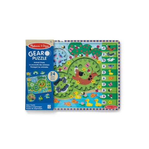 Melissa & Doug - Wooden Animal Chase Gear Puzzle