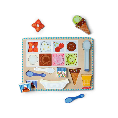 Melissa & Doug - Wooden Ice Cream Magnetic Puzzle