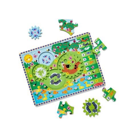 Melissa & Doug - Wooden Animal Chase Gear Puzzle