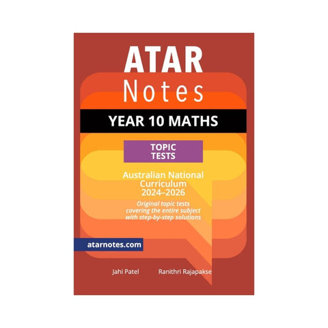 ATAR Notes Year 10 Maths Topic Tests (2024-2026)