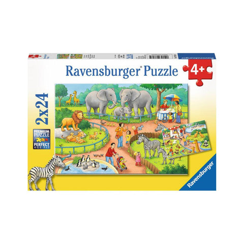 Ravensburger 2 x 24pc Puzzle A Day At The Zoo