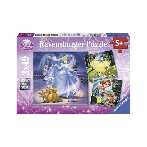 Ravensburger 3x49pc Puzzles Disney Princess Snow White Cinderella Ariel