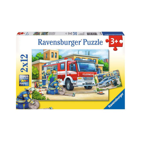 Ravensburger 2 x 12pc Puzzles Police And Firefighters