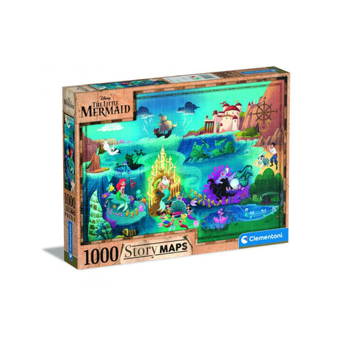 Clementoni - The Little Mermaid Story Maps 1000pc Puzzle