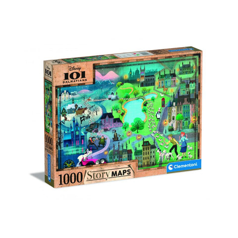 Clementoni - 101 Dalmations Story Maps 1000pc Puzzle