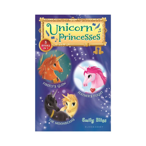 Unicorn Princesses Firefly's Glow, Feather's Flight, and the Moonbeams