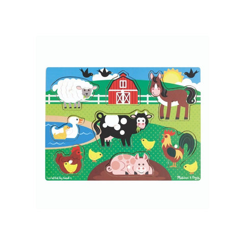 Melissa and Doug Wooden Peg Puzzle Farm