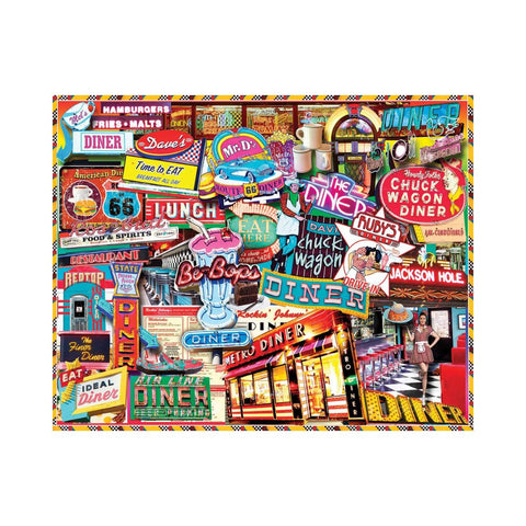 White Mountain Puzzles - Retro Diner 1000pc Puzzle