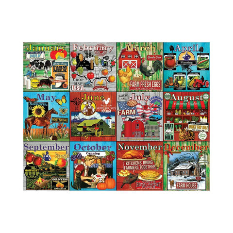 White Mountain Puzzles - Farm Calendar 1000pc Puzzle