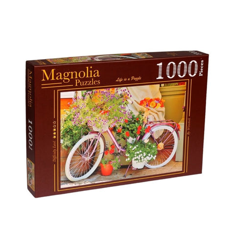 Magnolia Puzzles – Bicycle with Flowers by Wirestock 1000pc Puzzle