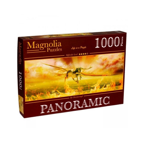 Magnolia Puzzles – Firedrake by Christasvengel 1000pc Panoramic Puzzle