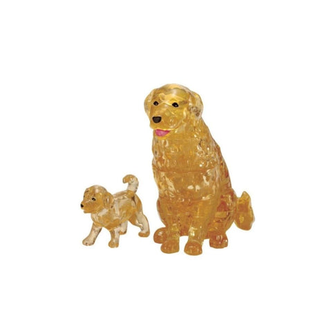 3D GOLDEN RETREIVER WITH PUPPY CRYSTAL PUZZLE 44pc