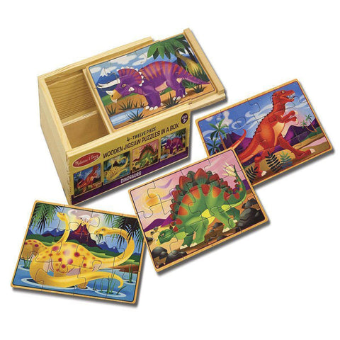 ?Melissa & Doug Wooden Jigsaw Puzzles in a Box Dinosaurs-Melissa Doug-booksrusandmore