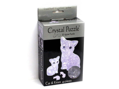 3D Crystal Puzzle Cat & Kitten 49pc-Jedko-booksrusandmore